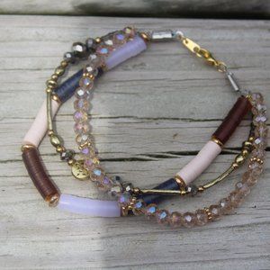 Boutique Glass Beaded Triple Strand Sunset Bracele